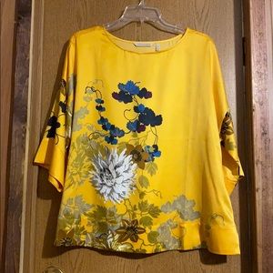 Soft Surroundings, PL, Yellow, Floral, New.